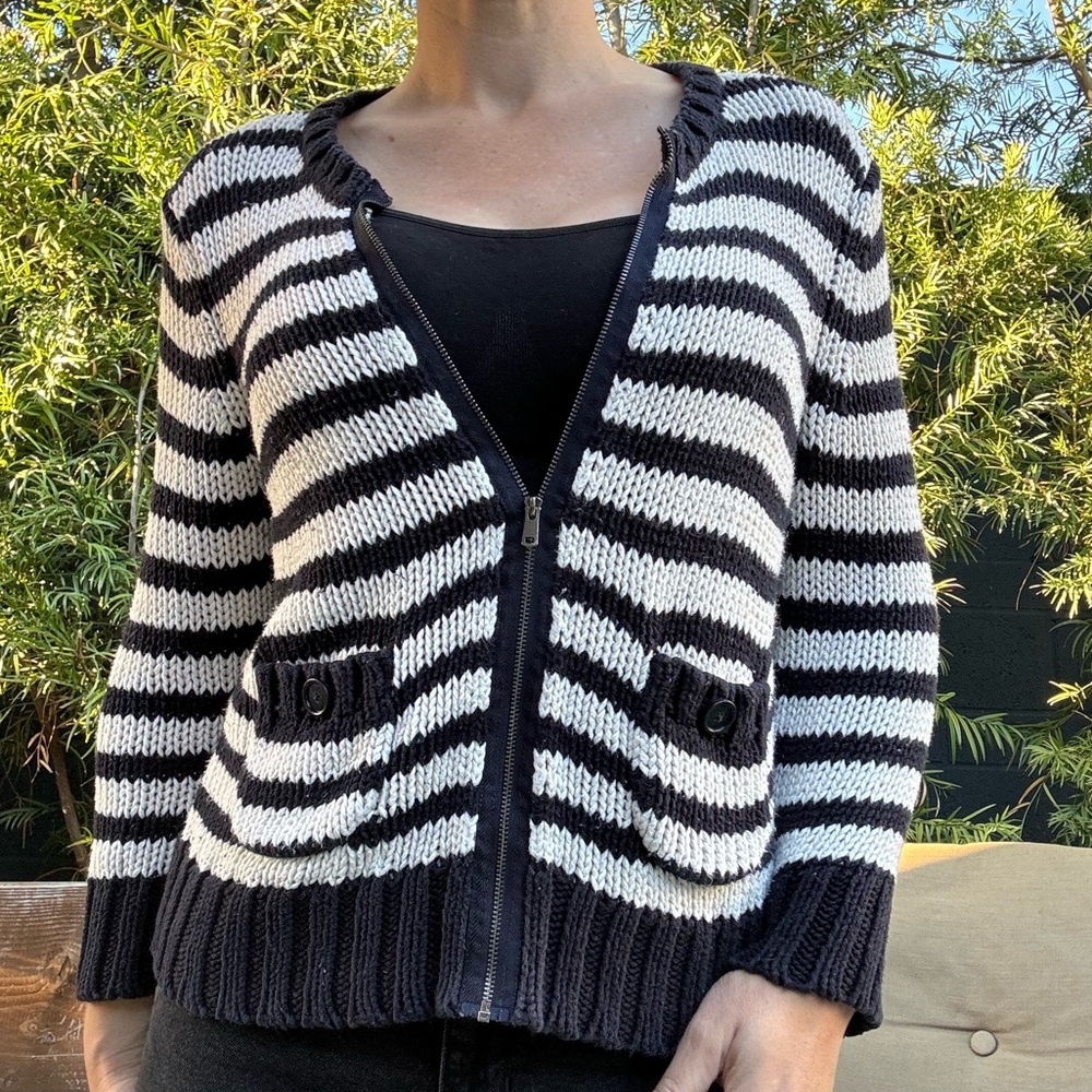 Relaxed fitting zippered sweater